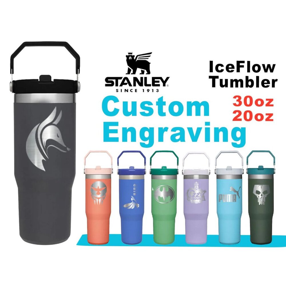 Personalized Stanley IceFlow Tumbler: Laser Engraved Stainless Steel Travel Cup